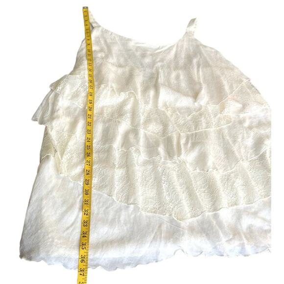 NWT Avenue Style #7069 Sleeveless Layered Lace Off White Beige blouse top Women - Picture 4 of 8